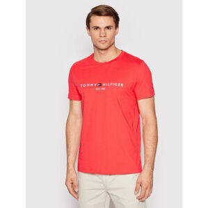 Tommy Hilfiger pánské červené tričko Logo - XL (XK3)